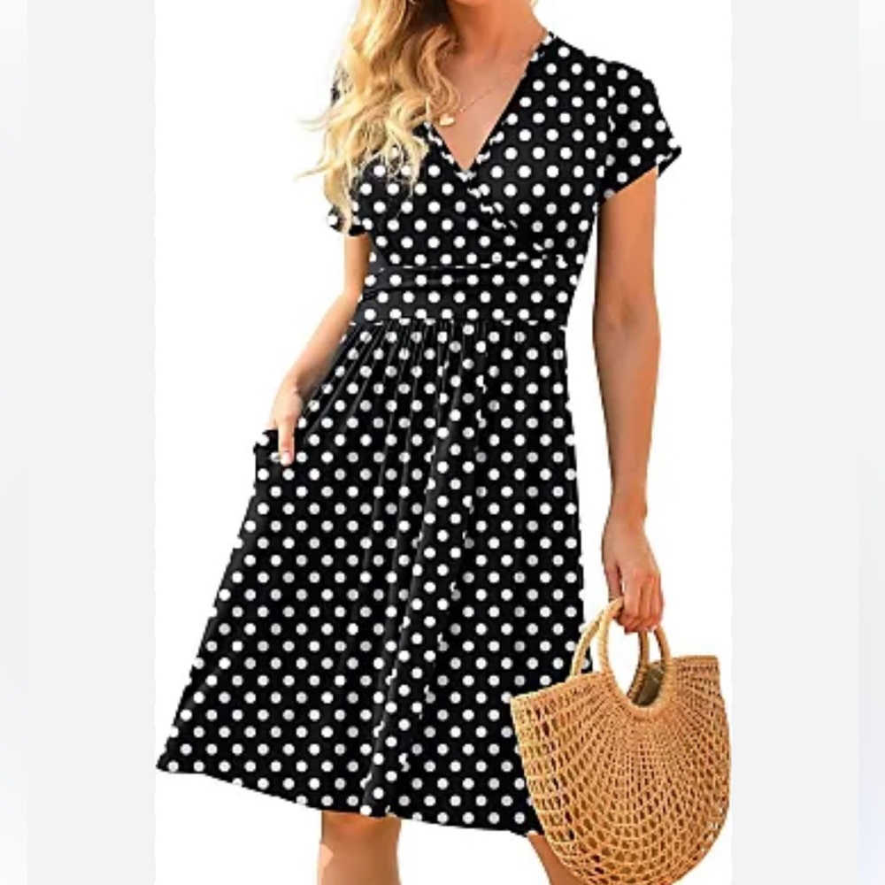 Lilbetter black and polka dot dress nwt size large